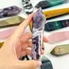 Atacado de Pedra Bruta de Cristal Natural Transfronteiriço Pó de Cristal de Ametista Tubo de Prisma Hexagonal Pedra Bruta Terno Acabado Ornaments Mais Vendidos
