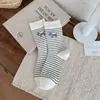 Calcetines de Lunares a Media Pantorrilla, Calcetines de Algodón Rayados de Dachshund para Otoño e Invierno, Estilo Ins, Absorbentes de Sudor, Transpirables, Calcetines Holgados Versátiles