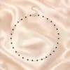 Joyería transfronteriza europea y americana collar simple de cuentas de vidrio negro hecho a mano collar chocker corto de moda para mujer