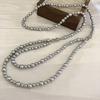 Diseño de Moda y Sencillo, Collar Doble Círculo de Perlas Shijia Redondo y de Luz Fuerte para Mujer, Casual y Versátil, Cadena de Clavícula de Gama Alta