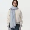 Cachecol de Tricô Macio Cor Sólida Imitação de Caxemira para Mulheres, Xale de Inverno com Pompons, Cachecol de Pescoço Quente Versátil, Venda Quente no Comércio Transfronteiriço