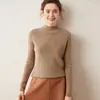 Suéter básico de cachemir de punto de cuello alto medio para mujer, suave y cómodo para el uso diario, para usar en capas y como capa base