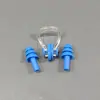Tampões de ouvido com clipe de nariz ensacado terno macio silicone de três camadas à prova d'água adulto crianças equipamento de natação universal atacado