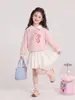 Sudadera para niña 2026 otoño nuevo estilo infantil caricatura solapa top atuendo de otoño para niños mayores moderno casual pullover
