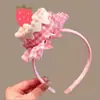 Pastel de Cumpleaños Dulce, Pasador de Fresa, Sombrero Rosa a Cuadros, Accesorios para el Cabello, Ambiente de Fiesta, Accesorios Lindos para Fotos