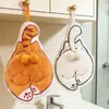 Toalha de Mão Pendurada Divertida de Ovo de Gato Absorvente Secagem Rápida Doméstica Desenho Animado Infantil Macia Amiga da Pele Pendurada