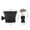 Conjunto de Escova de Barba de Cerdas Macias Plástica Transfronteiriça com Espuma de Barbear para Limpeza Facial Masculina, Recipiente para Espuma de Barbear, Copo Espumante para Sabão