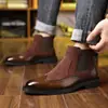 Botas Martin de Puntera Puntiaguda para Hombre Transfronterizas, Botas de Cuero de Talla Grande Estilo Británico Retro Casual, Botas de Cuero Versátiles de Moda Trendy para Exteriores