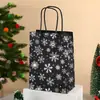 Bolsa de Presente de Natal de Luxo Leve, Bolsa de Papel Kraft Preta de Alta Qualidade e Versátil, Bolsa de Mão Criativa com Estampagem a Quente e Impressão Prateada