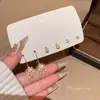 Nuevo Carácter de Bendición Chino Candado de Paz Pendiente Mujer Retro Dorado Borla Circonita Gancho de Oreja Estilo Chino Pendiente de Temperamento Venta al por Mayor