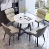 Mesa redonda para uso doméstico, adequada para apartamentos pequenos, mesa de jantar moderna, design minimalista e luxuoso, ideal para recepção e lazer, conjunto de mesa de jantar redonda e cadeiras