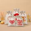 Linna 2025 Nuevo Día de San Valentín Transfronterizo Almacenamiento Bolsa de Lino Cordón Colorido Personalizado Patrón Multicolor Lino