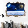 Adesivo de parede 3D de fantasia quebrando a parede planeta autoadesivo pintura decorativa para quarto de criança geração AliExpress transfronteiriça