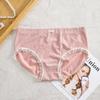 Ropa interior para niña estilo macaron japonés sin costuras transpirable entrepierna de algodón grafeno antibacteriano tiro medio encaje calzón triangular pantalones nude