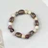 Pulsera de Cerámica Transformada en Horno de Jingdezhen con Cuentas Irregulares en Forma de Frijol, Nueva Pulsera Estilo Retro Nacional Chino, Lote Mixto Multicolor