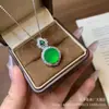 Colgante de Huevo de Paloma de Jade Helado de Alta Calidad Incrustado, Cadena para Clavícula de Moda con Colgante Incrustado de Ágata Verde y Ágata Rosa