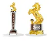 Trofeo de Cristal 2026 Trofeo Personalizado del Año del Caballo Premios de Reunión Anual Diseño Gratuito Grabado Souvenir para Empleado Destacado