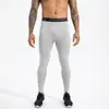 Calças Legging Esportivas de Malha para Homem, Calças de Compressão para Corrida de Secagem Rápida, Calças Longas Elásticas para Fitness e Yoga