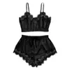 Roupas Íntimas Sensuais de Renda Europeias e Americanas Transfronteiriças Shorts com Suspensório Conjunto Erótico Renda com Suspensório Conjunto para Casa