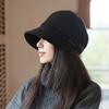 Estilo coreano estilo japonês outono e inverno octogonal chapéu versátil letras cor sólida pescador chapéu casual inverno pequena aba picou maré tampa