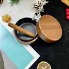 Cenicero de Madera Maciza Color Nogal para Hotel con Tapa para Uso en Casa y Oficina, Cenicero de Madera para Evitar que las Cenizas Salgan Volando