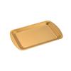 Placa retangular de aço inoxidável estilo coreano comercial dourada rasa para lanche placa para lanche logo personalizado