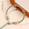 Pulseira de Fivela da Paz com Corda Trançada DIY Feita à Mão Produto Semi-Acabado Usável Pulseira de Corda Vermelha do Ano Zodiacal Dourado para Mulheres