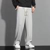 Calça Masculina de Seda Gelo Fina para o Verão, Perna Larga, Solta, Popular na Internet, Casual, Fashionável, Reta, 1/2 Peças