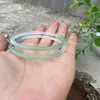 Pulsera Jingle de Calcedonia Azul Hielo Azul Petróleo Montaña Lejana Dai Pulsera Muy Fina Ágata Pulsera de Jade Fino para Niñas