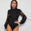 Comercio Exterior Transfronterizo 2024 Europeo y Americano Amazon Aliexpress Jumpsuit de Encaje Empalmado Ajustado de Moda de Manga Larga para Mujer de Venta Caliente