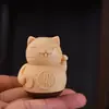 Vaso de Nanmu Dorado Gato Campana Escritorio Creativo Descompresión Amuleto de la Suerte Adorno Popular Dibujo Animado Infantil Paisaje Venta Caliente