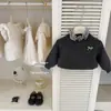[Ropa Infantil Leen] Diseño Original Otoño e Invierno Conjunto de Suéter de Punto con Cuello Alto y Lazo para Niña con Leggings de Punto Forrados de Polar