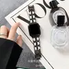 Correa de Metal Estilo Tweed con Doble Cadena para Reloj Adecuada para Apple Watch Iwatch11 Moda Ins Modelo de Mujer de Verano
