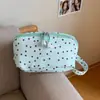 Nova Bolsa de Maquiagem Estilo Coreano com Bolinhas Grande Capacidade Bolsa Clutch de Maquiagem Portátil para Mulheres Bolsa de Armazenamento de Maquiagem para Viagem Bolsa Almofada