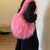 Bolso de Peluche de Gran Capacidad para niñas de alta calidad nuevo personalizado pluma hombro bandolera bolso de peluche estilo transfronterizo