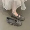 Zapatos de Salón Bajos para Mujer con Lunares Dulces, Nuevo Estilo de Zapatos Mary Jane que Aumentan la Altura, Estilo Retro para Mujer 2026, Lazo de Tela Negra
