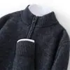 Novo Suéter de Caxemira para Homens com Gola Alta Meia-Zip, Suéter de Malha Espesso Outono/Inverno 2025, Versátil para Uso Casual e de Negócios