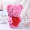 Fabricantes de fuerza Oso de rosa del Día de San Valentín Flor artificial Flor de jabón Flor eterna creativa Oso de abrazo Regalo de Navidad