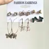 Brincos de Argola Dourados da Moda Conjunto de Brincos Punk com Pérolas para Senhoras
