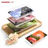 Caja de Sushi para Llevar Estilo Japonés Mizawa Personalizada Elegante Oro Marino Azul/Naranja/Rosa/Verde Caja de Empaque Desechable