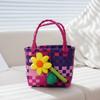 Regalo al por mayor para el Día del Niño Bolsas Pequeñas, Bolsas Tejidas Coloridas, Cestas de Mano, Souvenirs de Dibujos Animados DIY, Transfronterizo