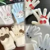 Nuevos Guantes de Gato a Cuadros Literarios Retro para Mujer Invierno 2025 Nuevos Cálidos de Cinco Dedos Estudiante Ciclismo Protección contra el Frío