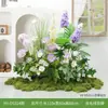 Arreglo de Flores Artificiales y Plantas Verdes HY-DS3 para Decoración de Fondo de Boda, Flor de Mesa, Decoración de Mesa de Comedor, Decoración de Flores Falsas de Lujo Ligero