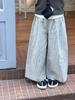 Pantalones de pierna recta holgados Aimo Beibei para niños, nuevos de verano, moda para niñas, versátiles, casuales, a rayas, de pierna ancha