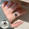 Anillos Modernos de Gato y Perro para Mujer Estilo Little Red Book Versátiles Apilables Elegantes Únicos Abiertos Anillos para Dedo Índice Modernos