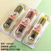 Palitos suit embalagem blister desenho animado portátil talheres talheres de viagem palitos próprios atacado talheres do cara da paz