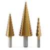 Juego de 6 Brocas de Pagoda Recubiertas de Titanio para Carpintería, Incluyendo Brocas de Pagoda para Abrir Agujeros, Ensanchar y Ranurar en un Estuche de Plástico