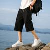202 Nova Calças de Linho Chinês Verão Shorts Masculinos de Linho de Algodão Calças Casuais Estilo Chinês Capri Calças Calças Médias Calças