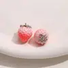 Colgante Encanto de Fresa Acrílica Tricolor Electrochapada Accesorios para Llavero Pegatina Colgante Hecho a Mano para DIY