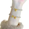 Pulsera de la suerte Flor de durazno para mujer, Verano Lujo ligero Exquisita Pulsera de amistad, Estilo Ins Diseño de nicho Moderna Regalo para pareja